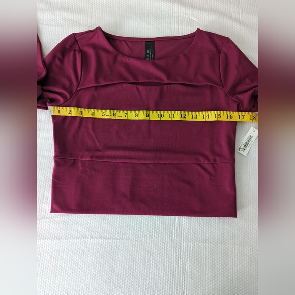 NWT Core IO dark purple Open Front Long Sleeve Crop Top Size Medium. - Picture 8 of 13